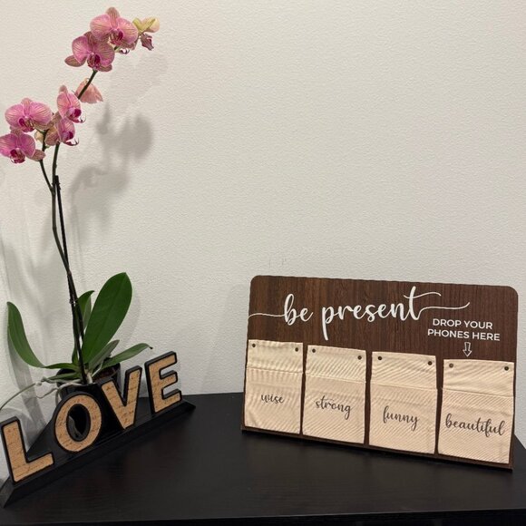 Be Present Wood Cell Phone Holder Board - Picture 5 of 7